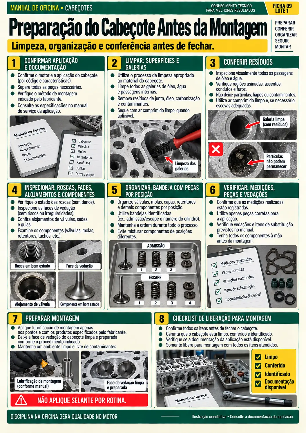 Preparação do Cabeçote Antes da Montagem